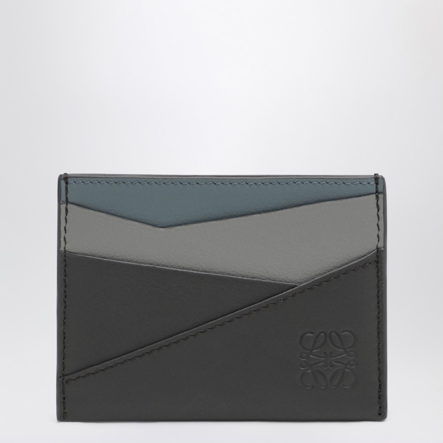 Loewe Puzzle cardholder in Asphalt Gray/Blue | TheDoubleF