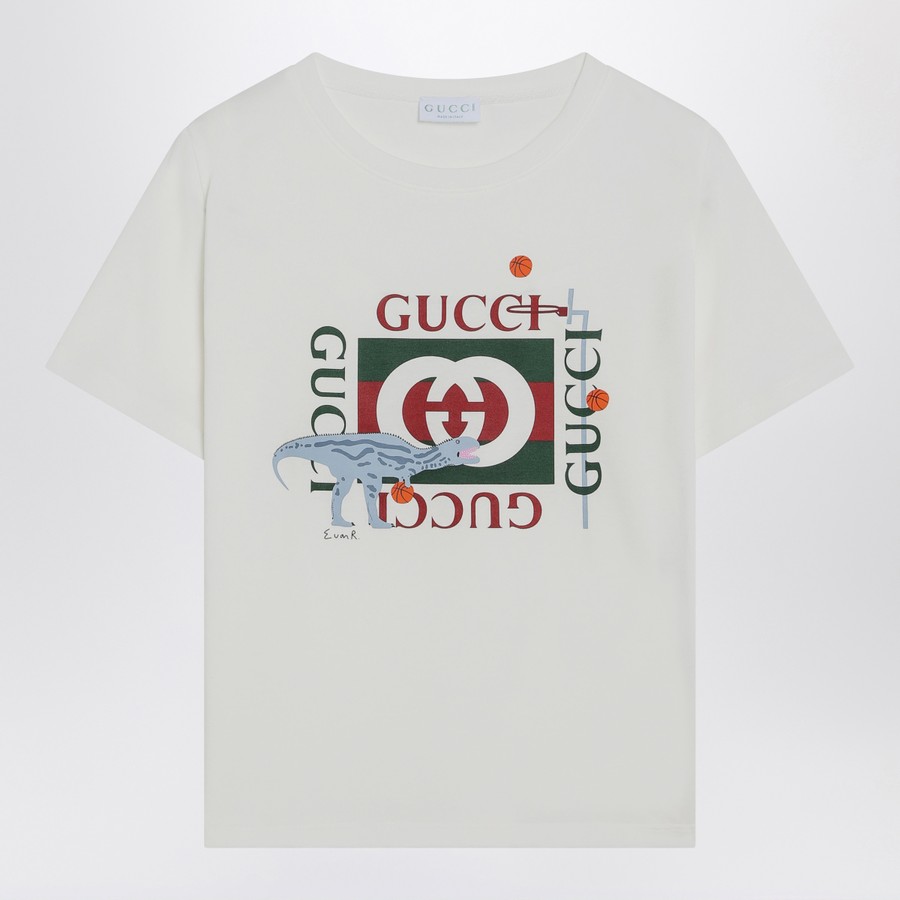 GUCCI T-shirt blanc avec imprimé logo TheDoubleF