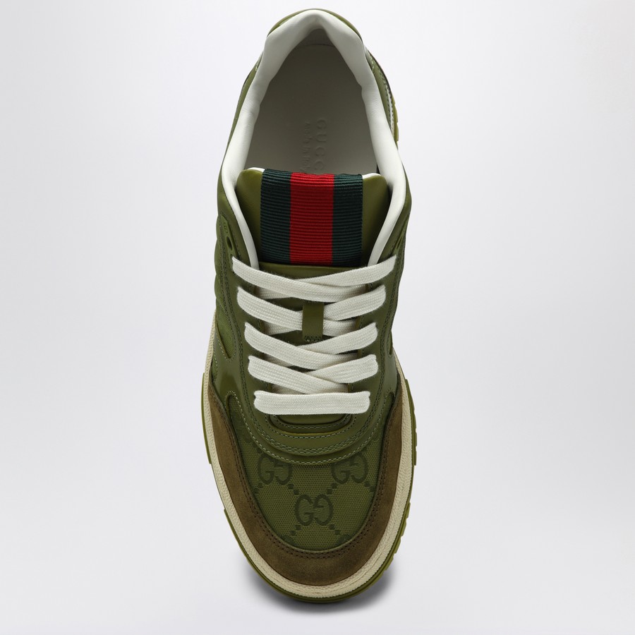 スニーカー GUCCI Women Shoes 785452AAEW9 Green GUCCI Re-Web Sneaker in green GG fabric | TheDoubleF