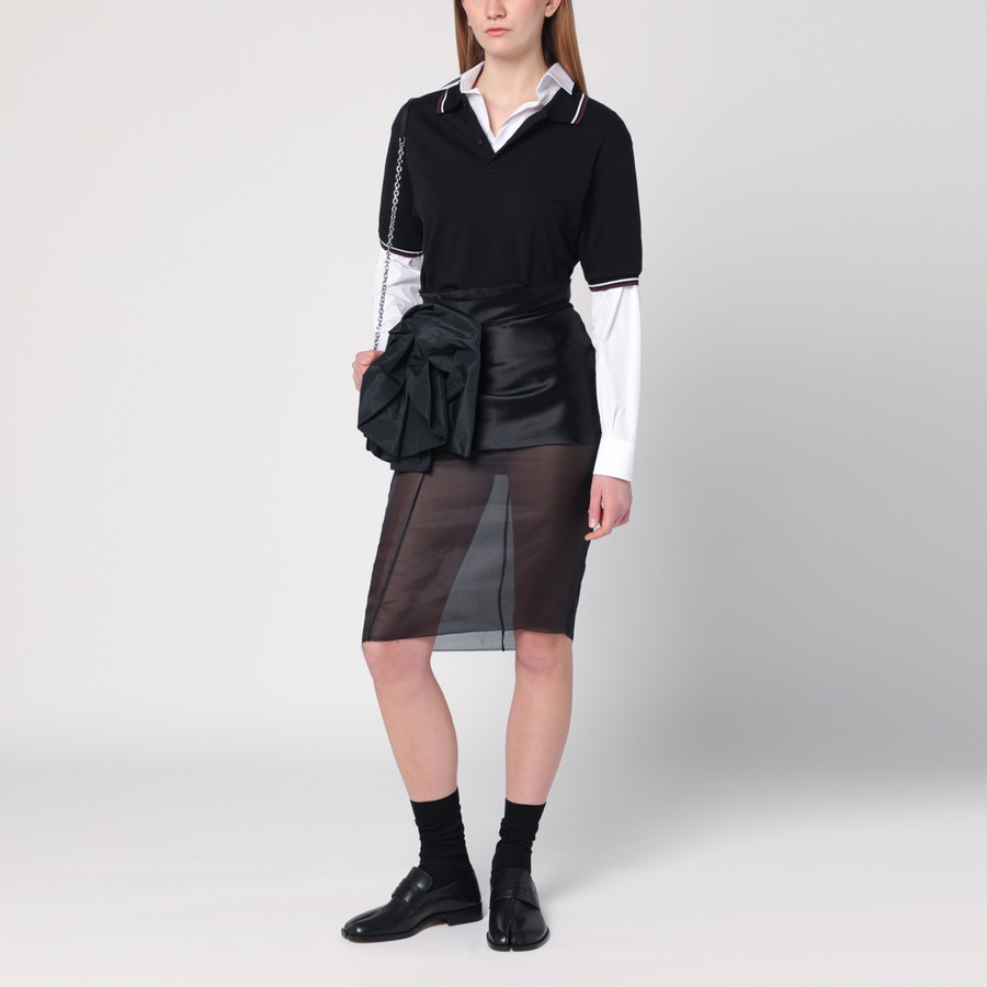 ワンピース MAISON MARGIELA BLACK DECORTIQUE DRESS WITH FLORAL DETAIL Maison Margiela Black Decortique dress with floral detail