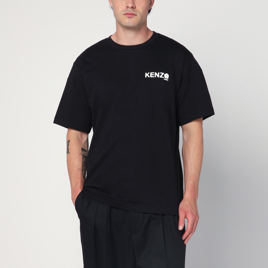 KENZO Black cotton T-shirt with logo | TheDoubleF