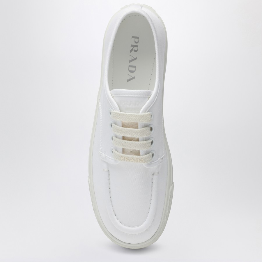 スニーカー PRADA WHITE SNEAKER IN COTTON CANVAS Prada White sneaker in cotton canvas | TheDoubleF