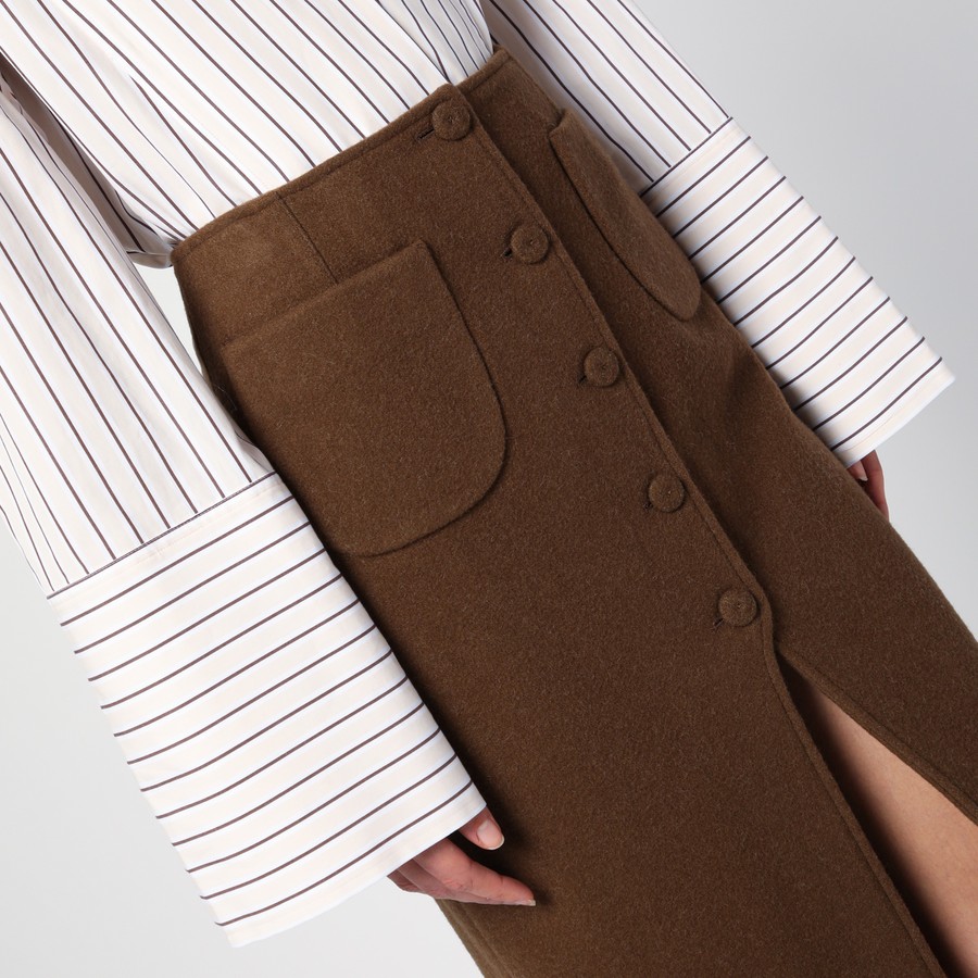 スカート Margaux Lonnberg Brown Jagger midi skirt Margaux Lönnberg Brown Jagger midi skirt | TheDoubleF