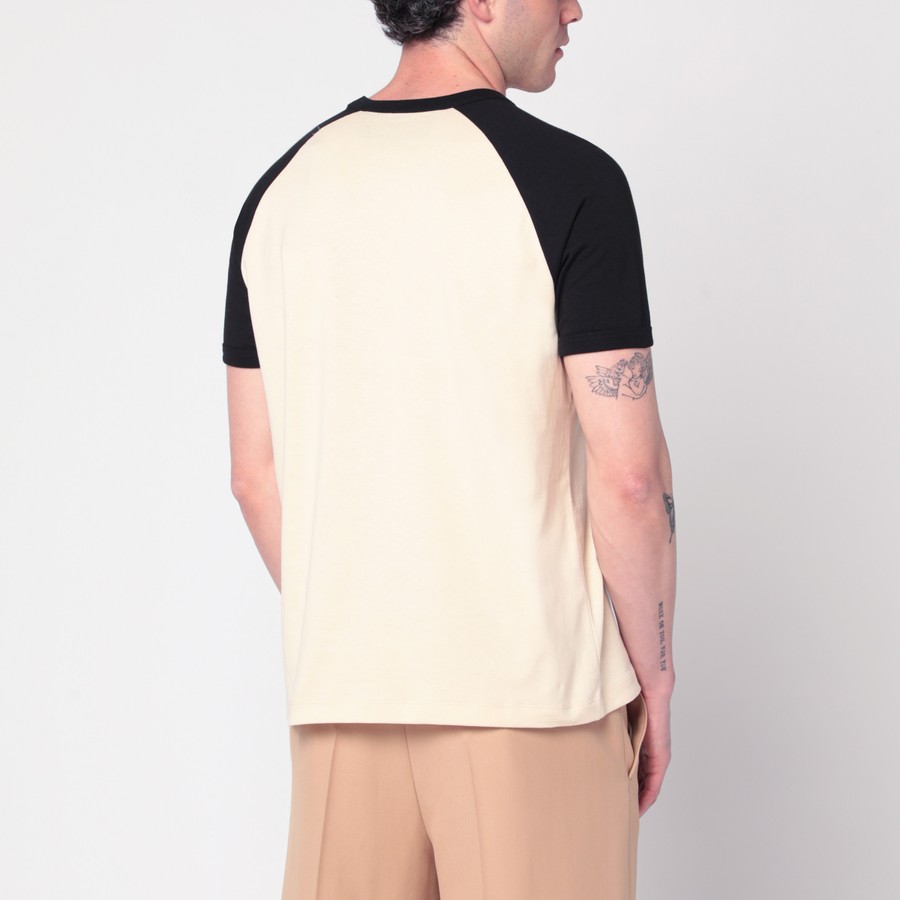 Valentino Butter/black T-shirt with Chez Valentino print