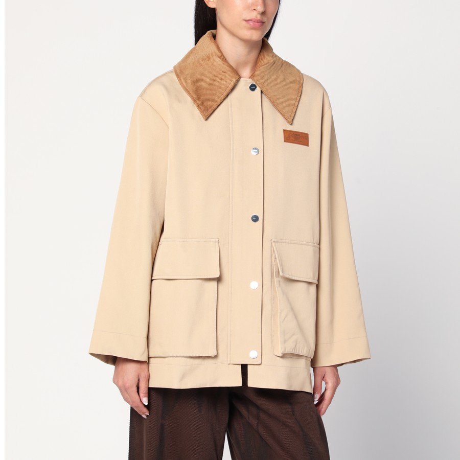 ジャケット GANNI BEIGE TWILL JACKET GANNI Beige twill jacket | TheDoubleF