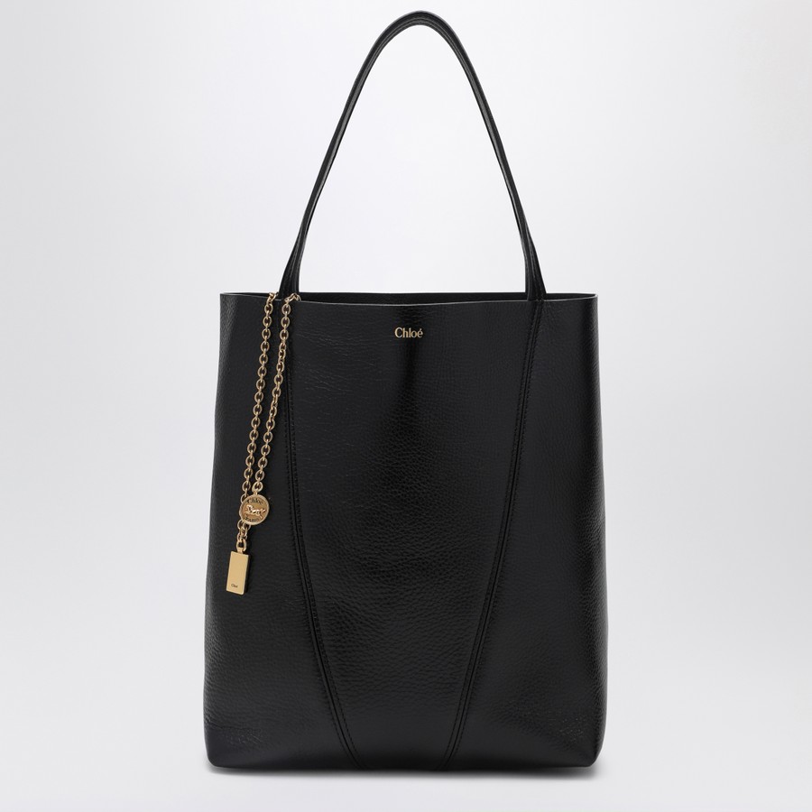 【関税&送料込】Chloe Chloe Spin Black Medium Tote Bag Chloé Spin Tote Bag In Grained Leather in Black | Chloé US