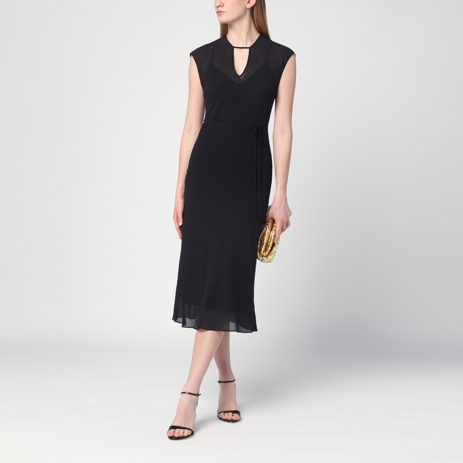   サンダルに Dresses K20K208366PL Black 関送無 Calvin Klein Black midi dress with belt | TheDoubleF
