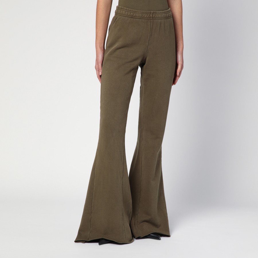 パンツ ENTIRE STUDIOS ORGANIC COTTON MILITARY GREEN FLARED TROUSERS Entire Studios Organic cotton military green flared trousers