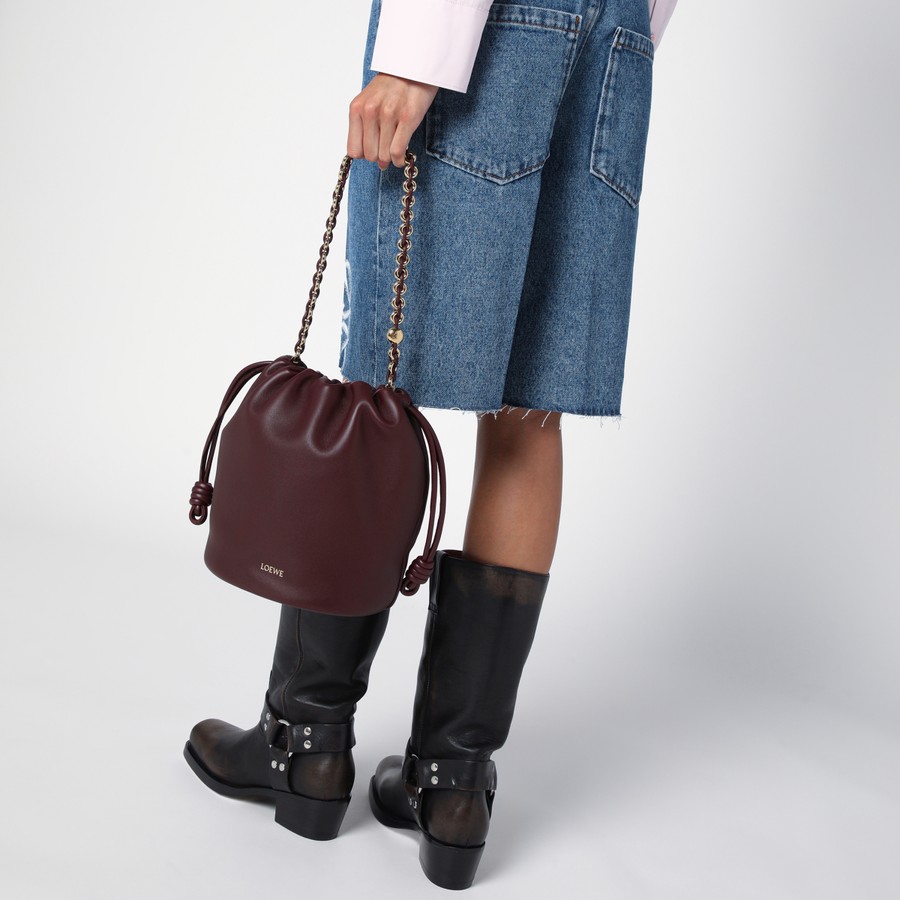 Loewe Flamenco Purse Bucket Bag Dark Burgundy | TheDoubleF