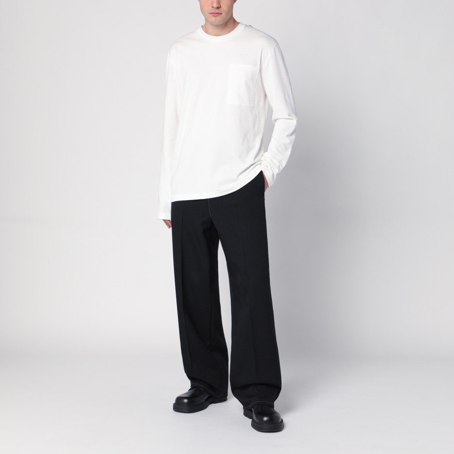 Tシャツ・カットソー JIL SANDER Men T-shirt White J22GC0196J20256 100 Jil Sander White cotton T-shirt | TheDoubleF