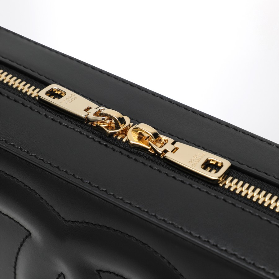 Dolce&Gabbana Black leather shoulder bag with logo | TheDoubleF