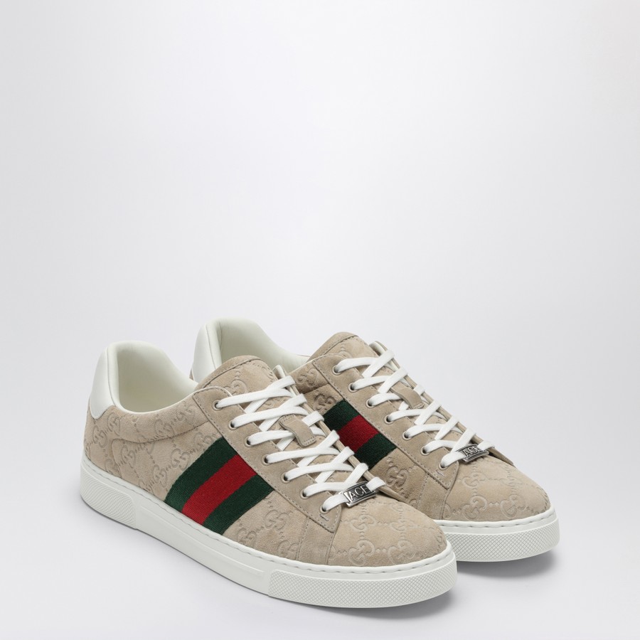 GUCCI Beige suede Ace low Sneaker | TheDoubleF