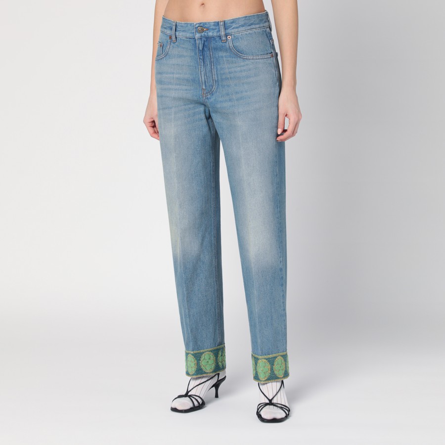 デニム・ジーパン VALENTINO JEANS (6B3DD18Y94W 508) Valentino Garavani jacquard-trim Jeans | Blue | FARFETCH