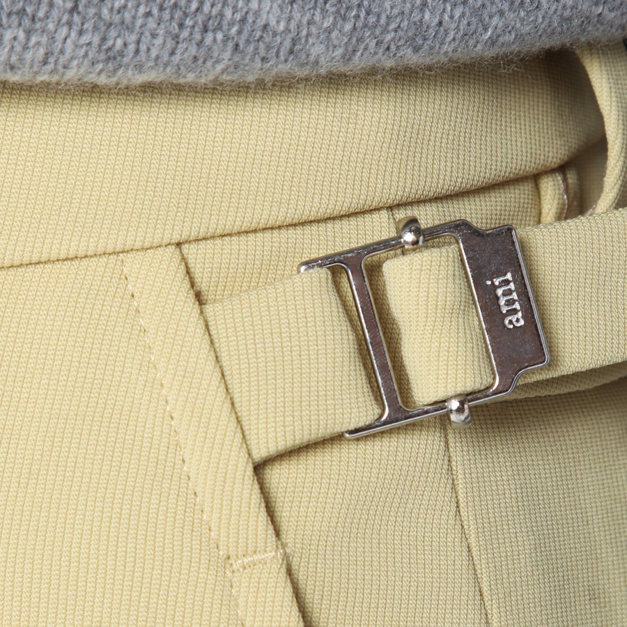 Ami Paris Wide lime-coloured wool trousers | TheDoubleF
