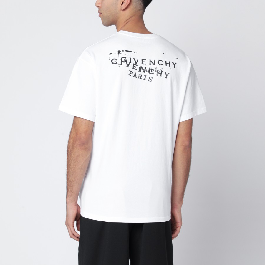 Givenchy White cotton T-shirt with logo print | TheDoubleF