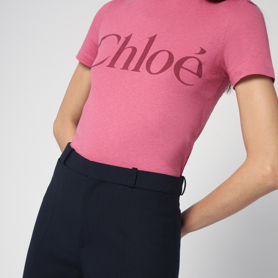 パンツ CHLOE Woman Pants Blue CH25SPA06312 49Z Chloé Blue wool pants | TheDoubleF