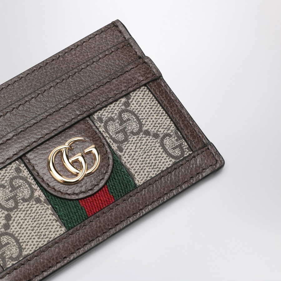 ヘアアクセサリー GUCCI Ophidia card holder in beige/ebony GG Supreme fabric GUCCI Ophidia card holder in beige/ebony GG Supreme fabric