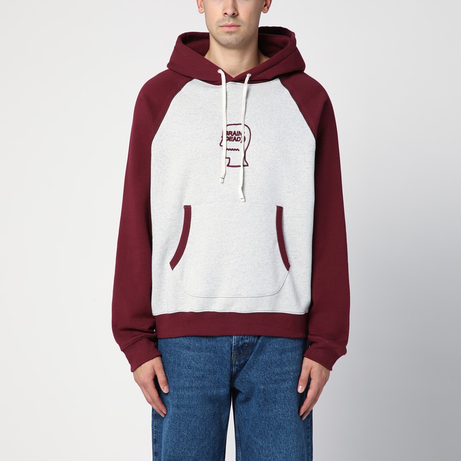 パーカー・フーディ BRAIN DEAD LIGHT GREY/BURGUNDY HOODIE Brain Dead Light grey/burgundy hoodie | TheDoubleF