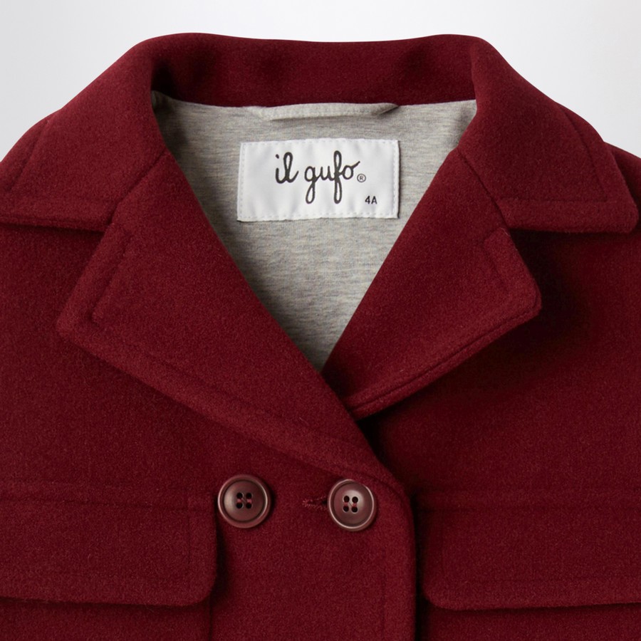 Il Gufo Burgundy double-breasted coat | TheDoubleF