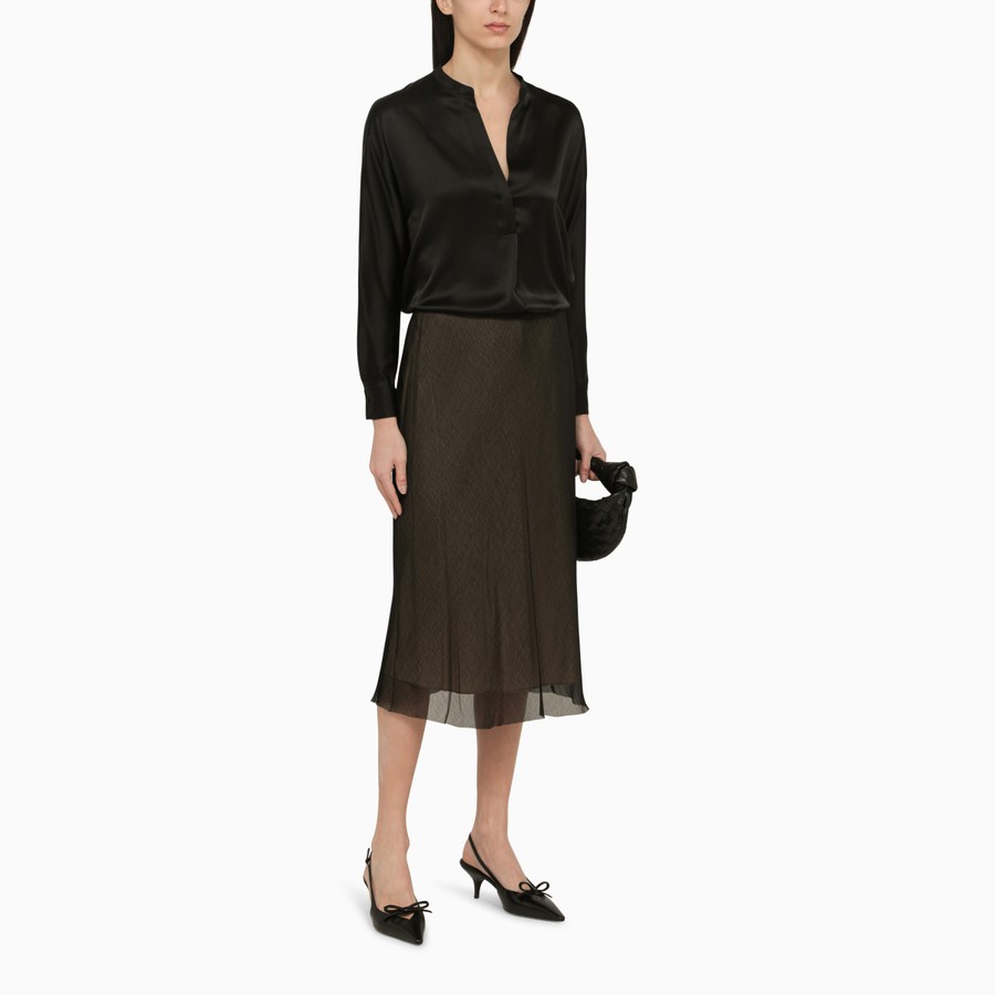 スカート Vince Black and beige viscose midi skirt Vince Black and beige viscose midi skirt | TheDoubleF