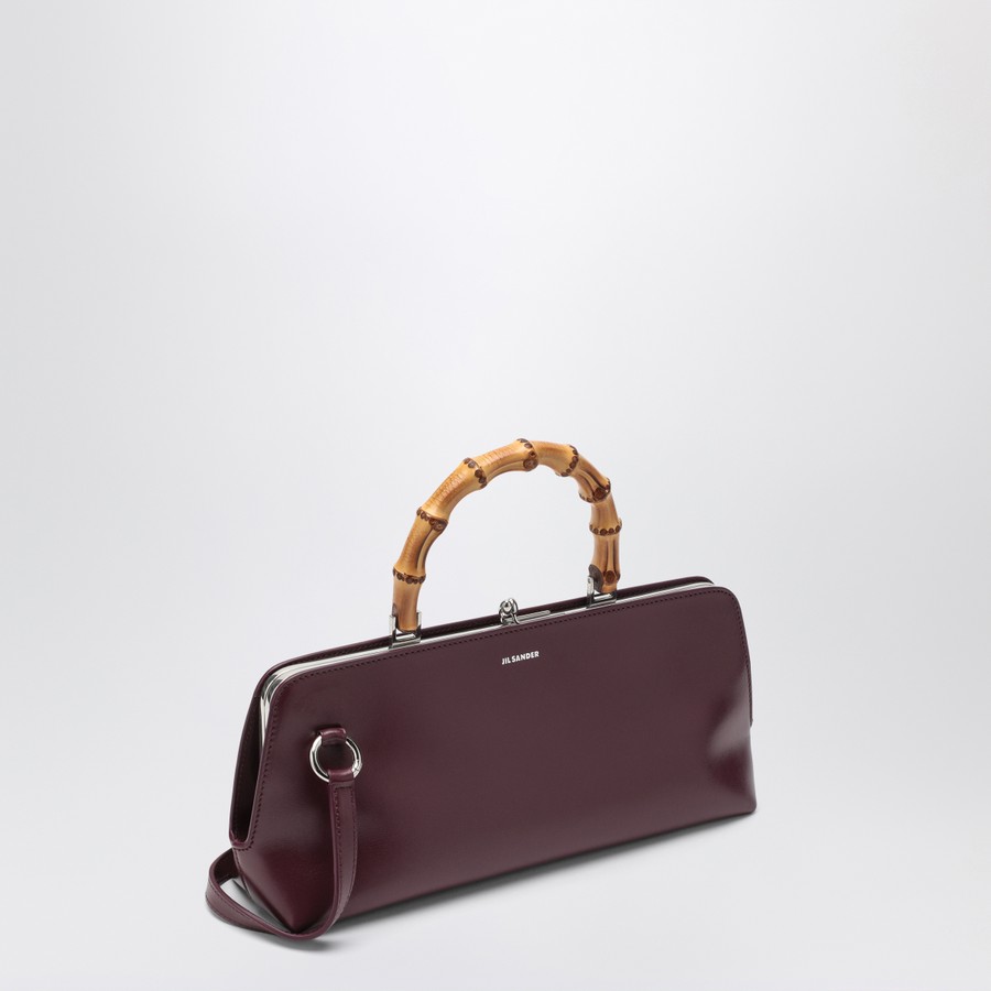 Jil Sander Small Goji Bamboo bag in burgundy | TheDoubleF Jil Sander Small Goji Bamboo bag in burgundy | TheDoubleF