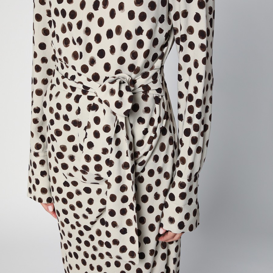 Dries Van Noten Écru polka dot dress with bow | TheDoubleF