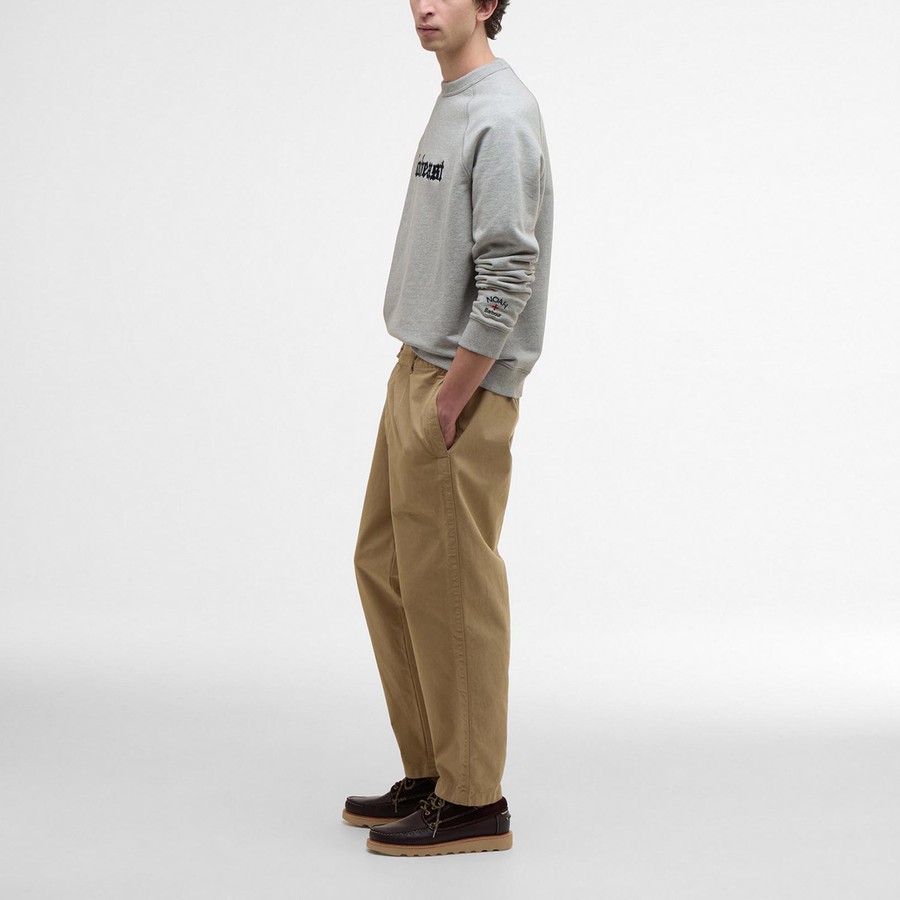 【NOAH】 X BARBOUR NORTHEAST CREWNECK ★ HEATHER GRAY Barbour Northeast sweatshirt gray Barbour x NOAH | TheDoubleF