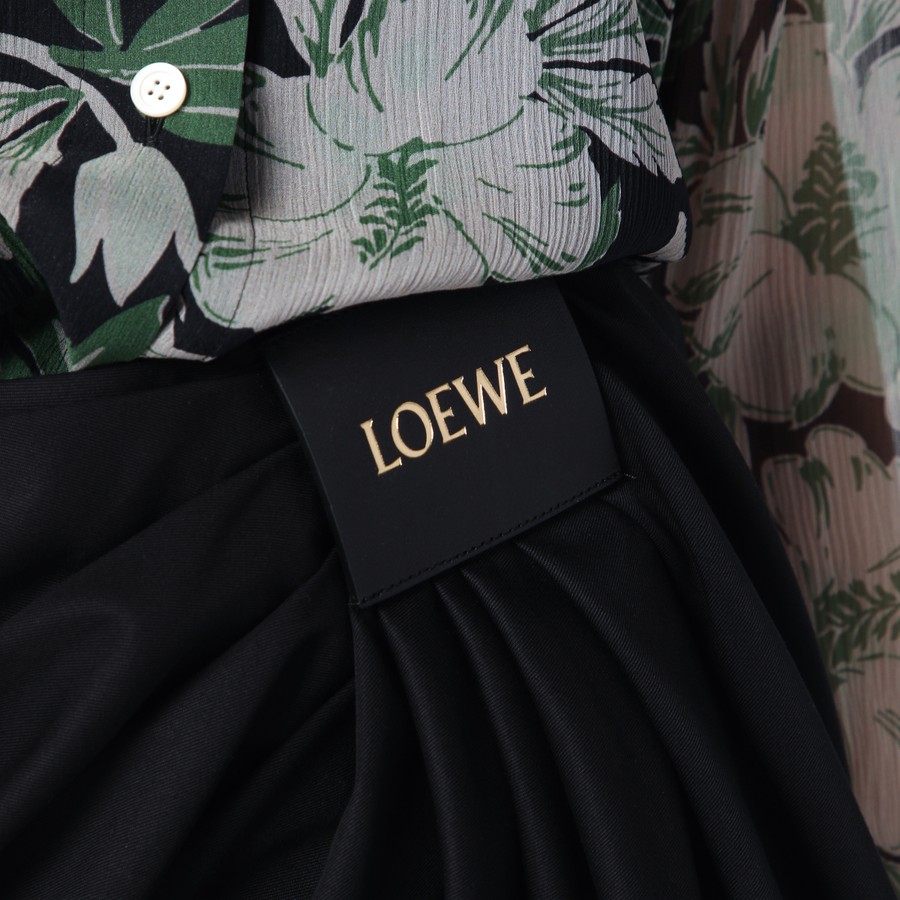 Loewe Black draped mini skirt in cotton and silk | TheDoubleF