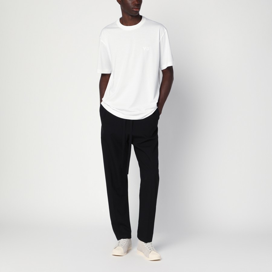 adidas Y-3 White cotton T-shirt with logo | TheDoubleF