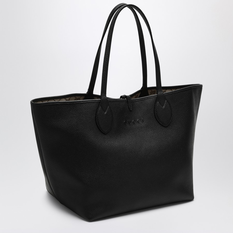 バッグ・カバンその他 GUCCI Totissima leather shopping bag BLACK/BEIGE GUCCI Large size bag Gucci Totissima black | TheDoubleF
