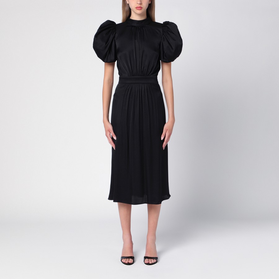 ワンピース MEER. SHIRRING PUFF SLEEVE DRESS meer. SHIRRING PUFF SLEEVE DRESS (黒)