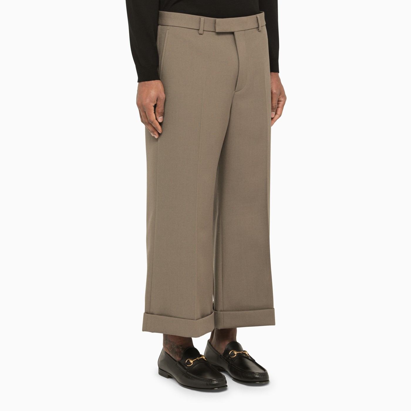 GUCCI Cropped mud trousers in gabardine | TheDoubleF