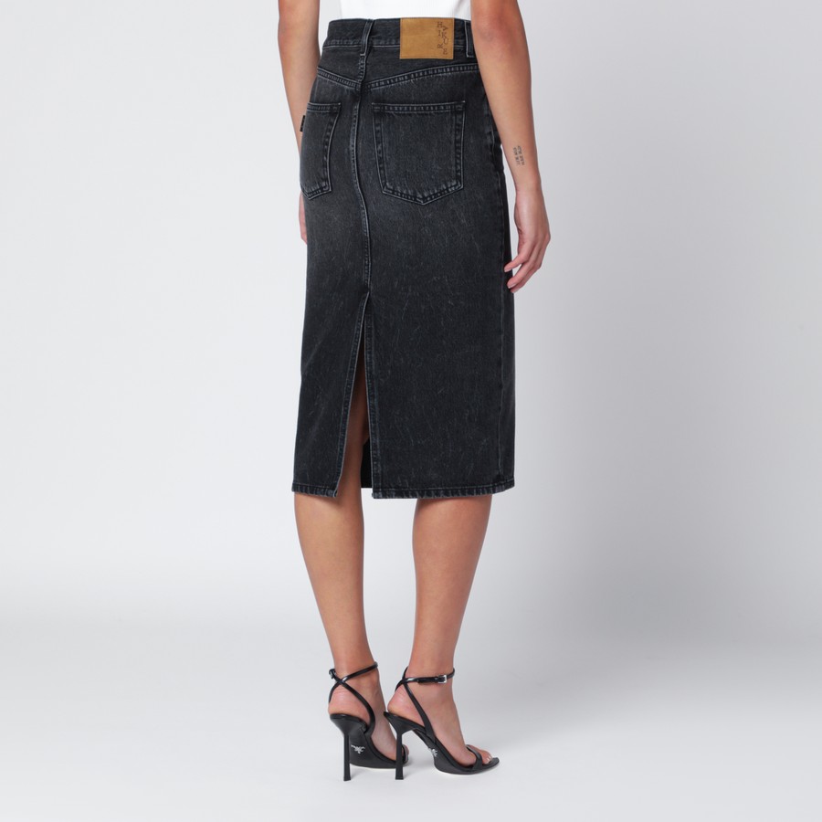 HAIKURE Black washed-effect Kim denim skirt | TheDoubleF
