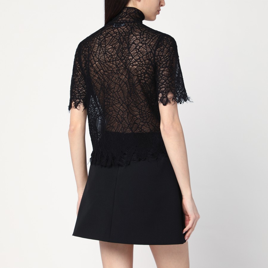 Alexander McQueen Black spiderweb lace top | TheDoubleF