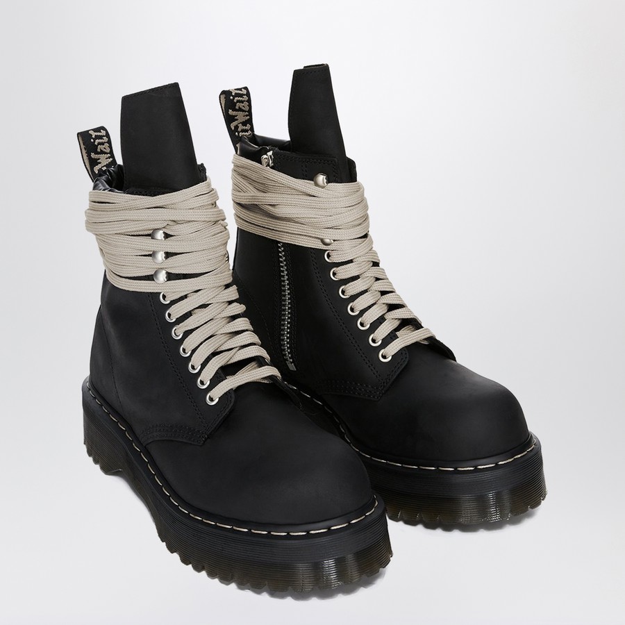 Dr. Martens x Rick Owens Quad Sole Steel Toe ankle black boots