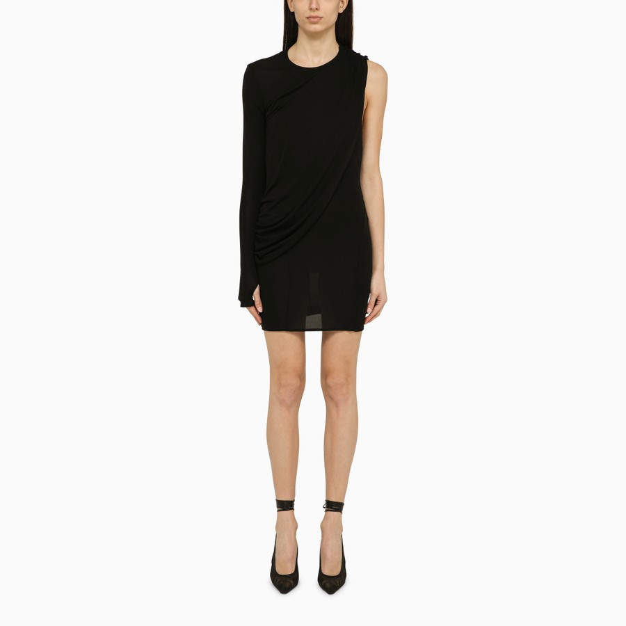 ワンピースその他 ANDREDAMO Black viscose one-shoulder dress with drape ANDREĀDAMO Black viscose one-shoulder dress with drape