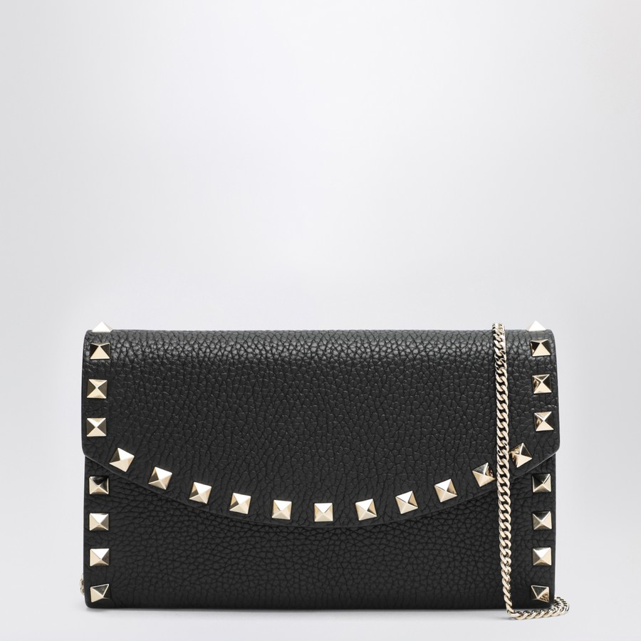 【Valentino】WALLET W/STRAP ROCKSTUD◆7W2P0AR6VSH Valentino Garavani Black Rockstud crossbody wallet | TheDoubleF