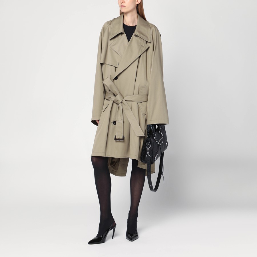 Balenciaga Beige double-breasted cotton trench coat | TheDoubleF