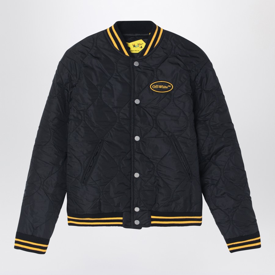 Off-White™ Black/yellow nylon bomber jacket | TheDoubleF