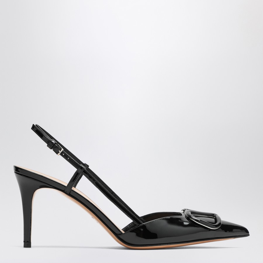 シューズ・サンダルその他 Valentino Garavani Slingback Vlogo in black patent leather Valentino Garavani Slingback Vlogo in black patent leather