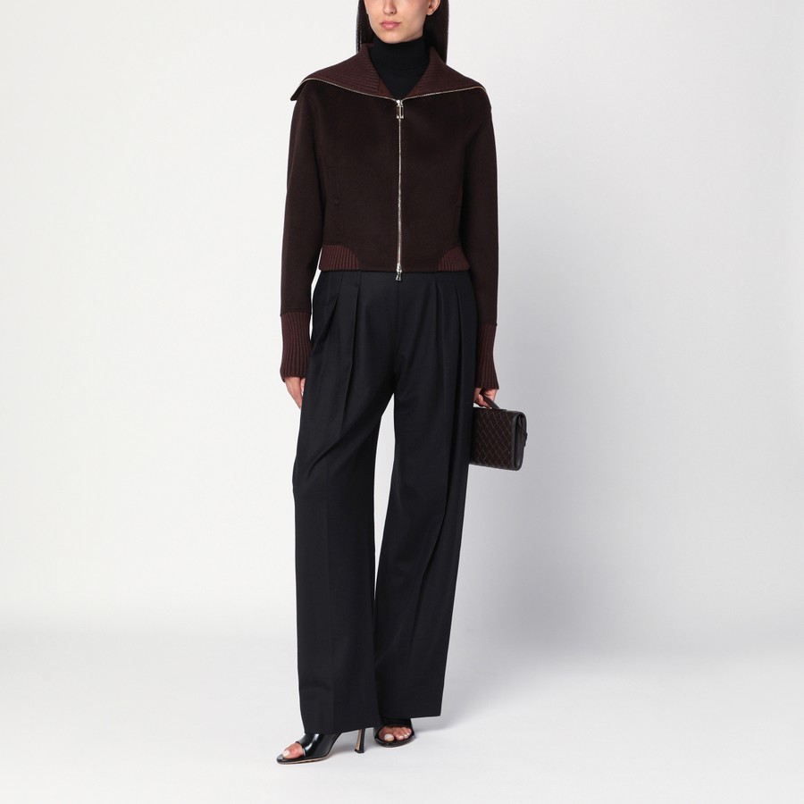 ジャケット Victoria Beckham Brown zip-up cardigan Victoria Beckham Brown zip-up cardigan | TheDoubleF