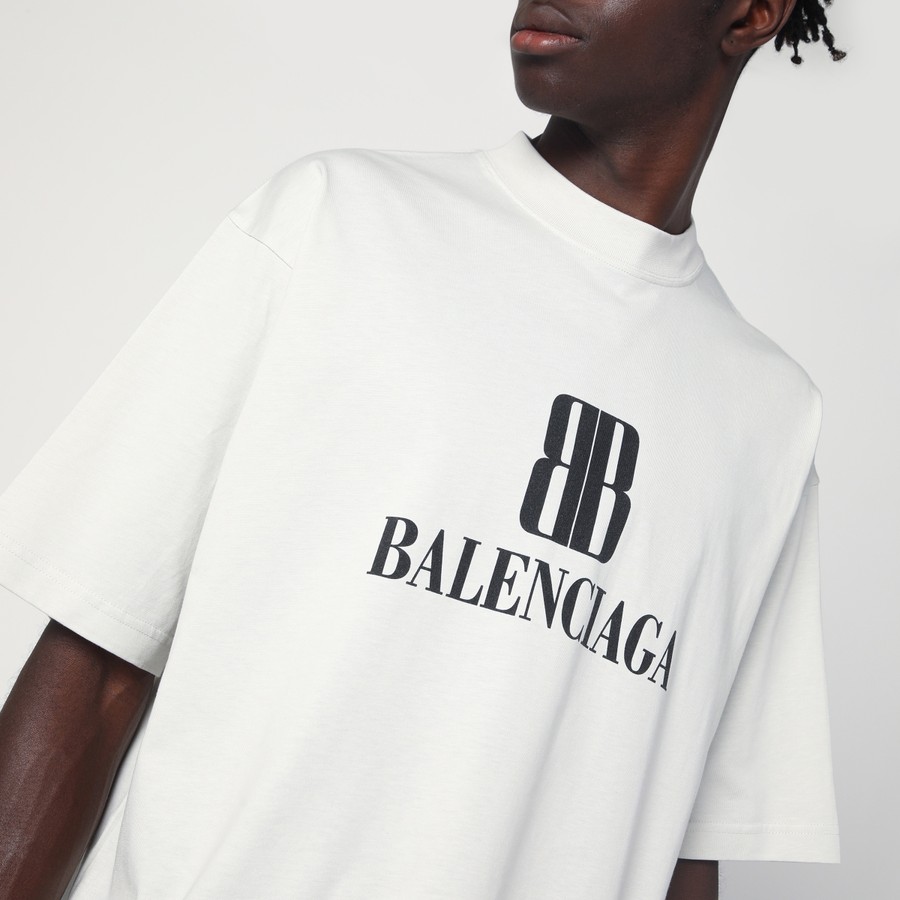 Tシャツ・カットソー Balenciaga White Nano Bb Medium Fit T-Shirt Balenciaga White Nano BB Medium Fit T-shirt | TheDoubleF