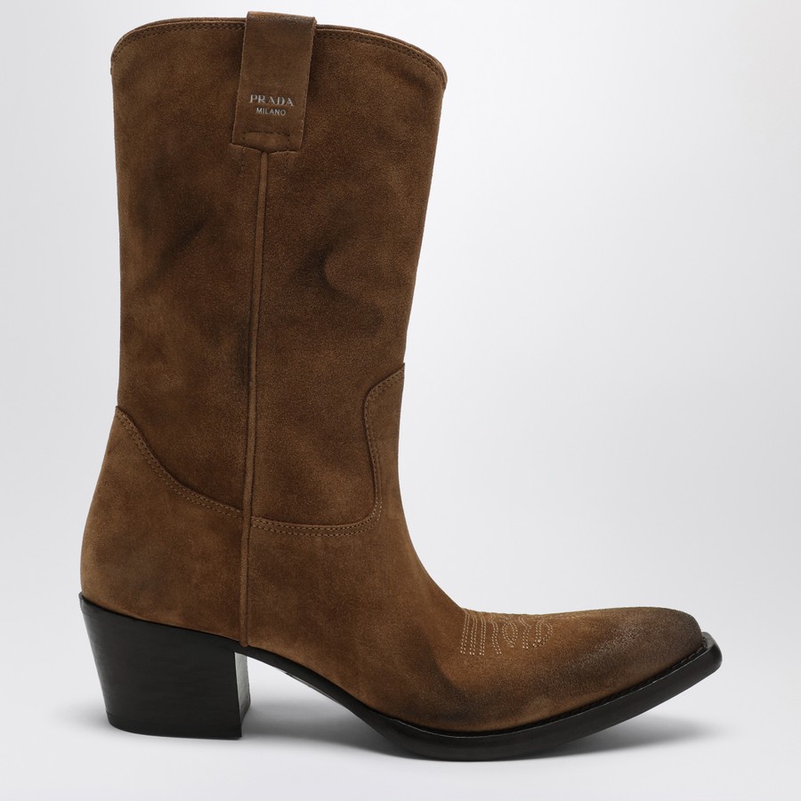 ブーツその他 PRADA Woman Boots Tobacco 1U001O054 F0005 Tobacco Suede boots | PRADA