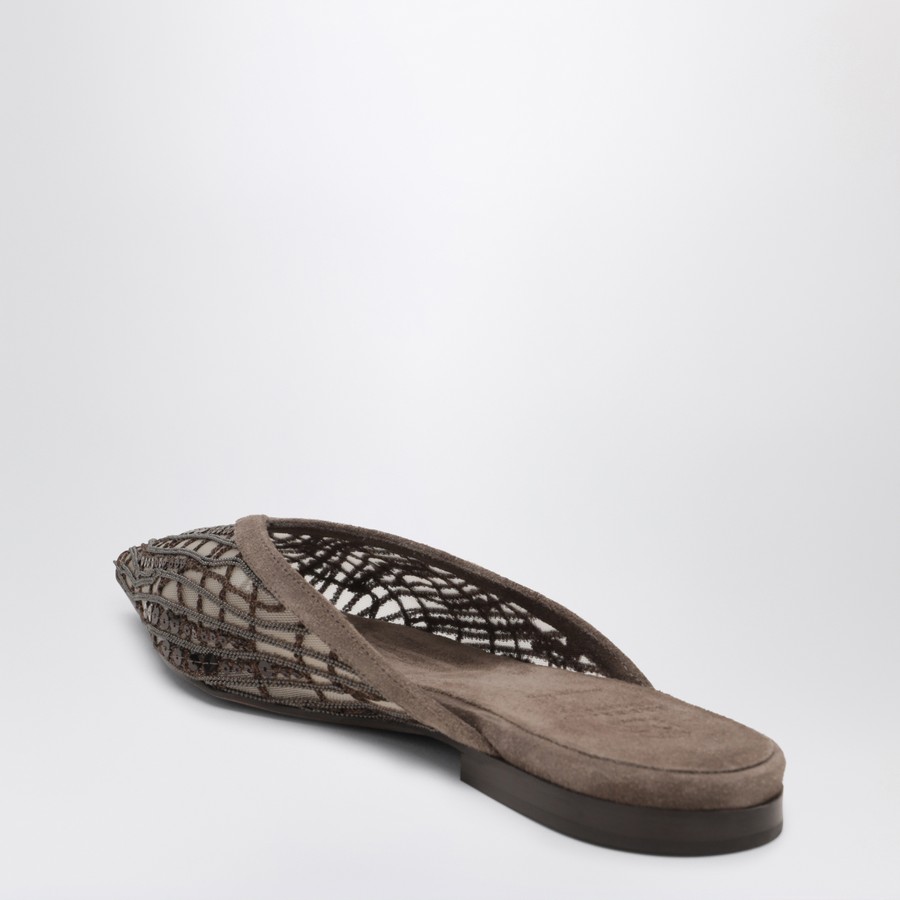Brunello Cucinelli Glistening Abstract Embroidery Suede
