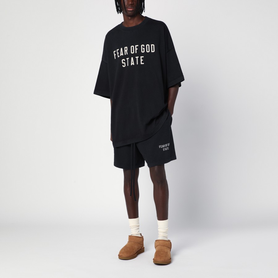 Tシャツ・カットソー FEAR OF GOD Men T Shirts 125BT242010F Black Heavy Crewneck Tee - Black | Fear of God ESSENTIALS | Fear