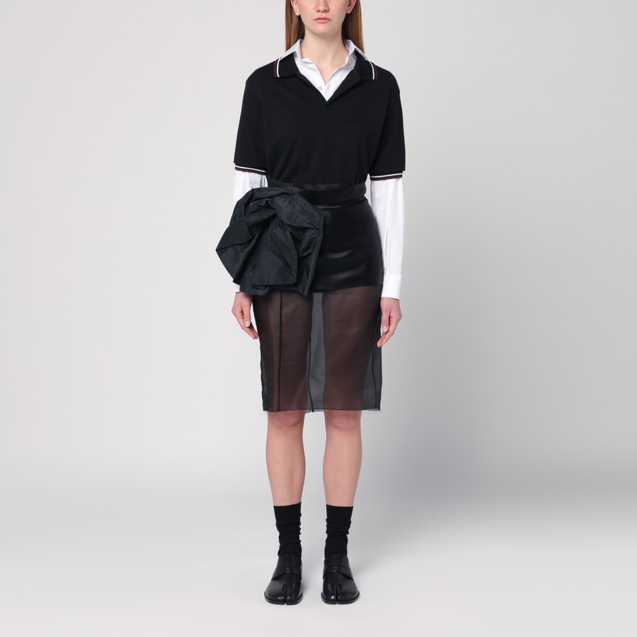 ワンピースその他 Maison Margiela Black Decortique dress with floral detail Maison Margiela Black Decortique dress with floral detail