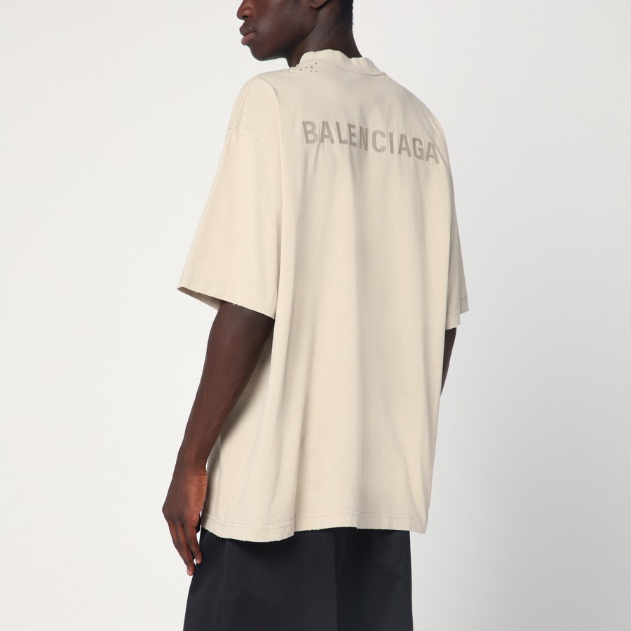 【Balenciaga】MEDIUM FIT TSHIRT◆764235TSVO9 Balenciaga Beige New Balenciaga Back Medium Fit T-shirt