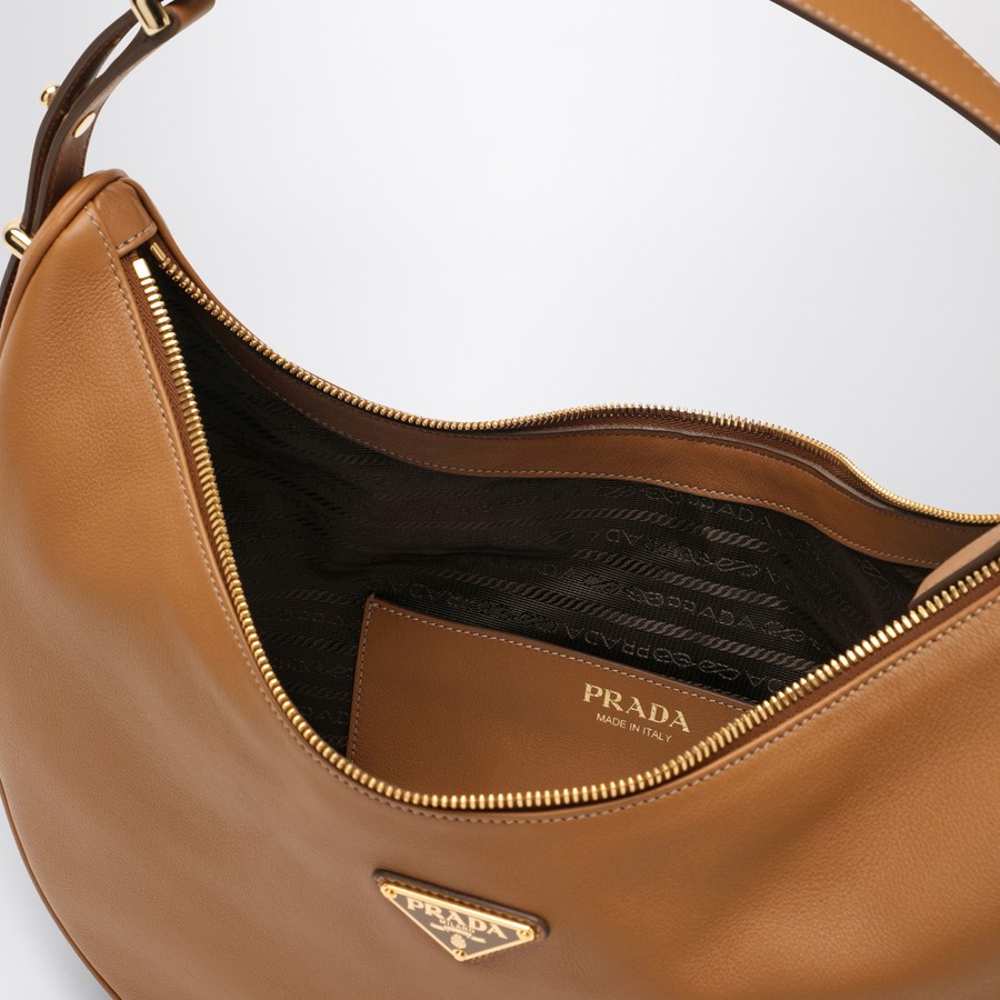 Prada Prada Arqué caramel large leather shoulder bag