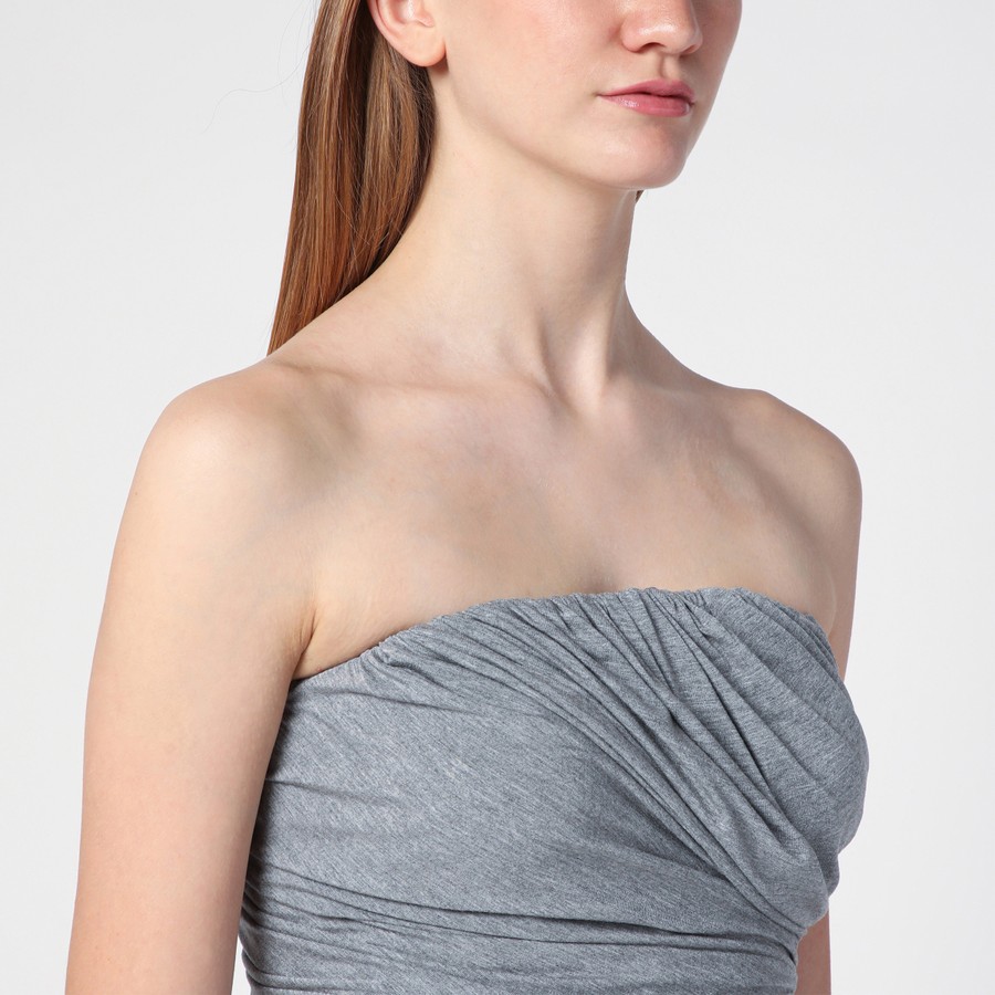ワンピース THE ATTICO Women Mid Skirts 247WCA308V082 P ATTIC 084 GREY The Attico Grey draped viscose mini dress | TheDoubleF
