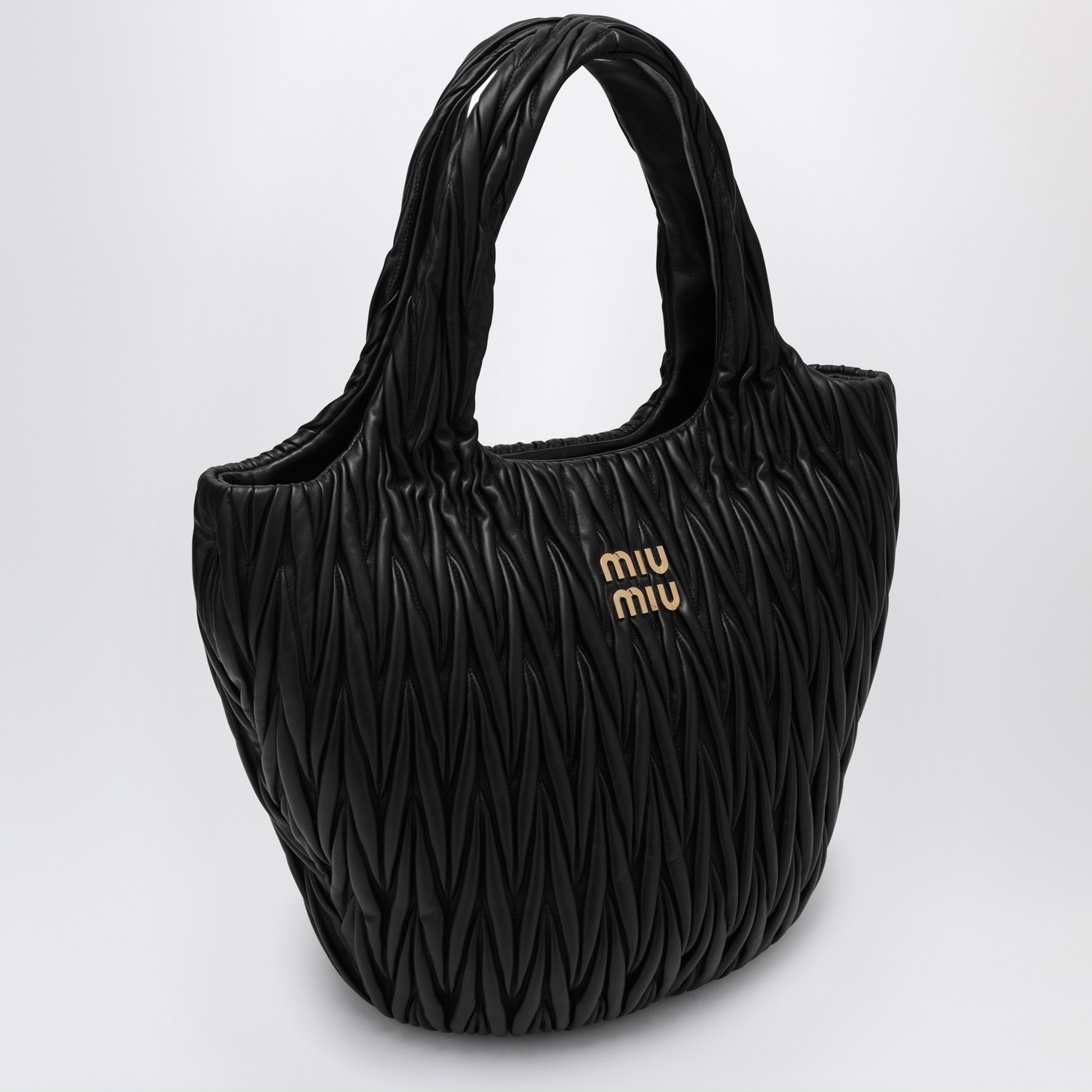 Miu Miu Miu Wander shopping bag black matelassé TheDoubleF